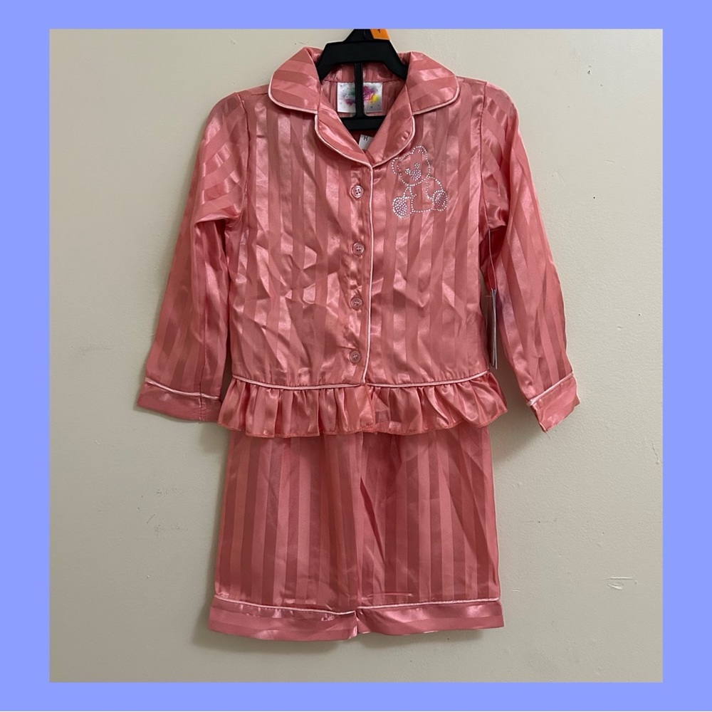 Pink Striped Kids Matching Set